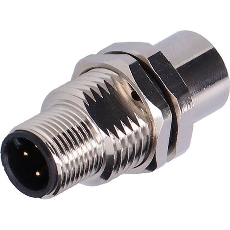 Connecteur Mâle-Femelle IP67 Prise Panel avec Coque en Laiton Nickelé M12-I-4 (1/5)