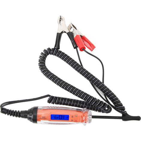 Hochleistungsfähiger digitaler Kfz-Elektriktester mit LED-Anzeige (1-75 V), Polaritätsanzeige und Kontrollleuchte, Edelstahl-Prüfspitzen und Verlängerungskabel DC-Niederspannungs-Lampentester für Lkw (1/5)