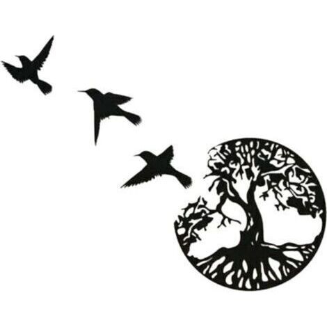 Autre déco murale,Art Mural en Métal, Art de l'arbre de Vie, Signe de Famille Arbre en Métal, Décoration Murale, Décor D'intérieur (1/4)