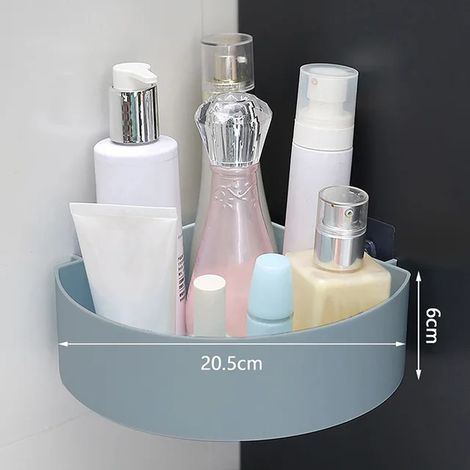 Salle de bain étagère organisateur toilette adhésif shampooing Gel rangement panier décoration salle de bain coin douche étagère support accessoires rond bleu