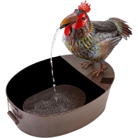 Fontaine décorative de jardin, sculpture en fer en forme d'animal avec pompe à eau USB, cascade décorative