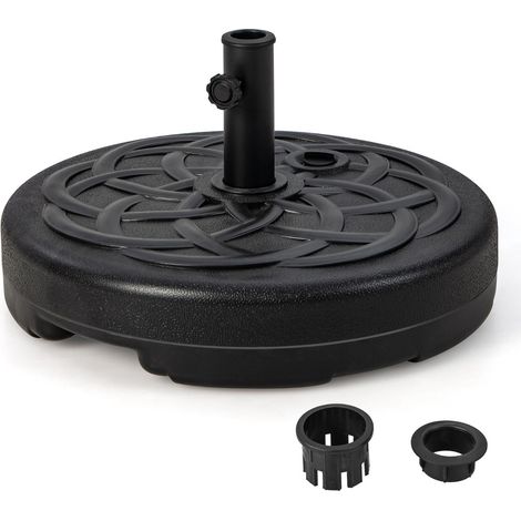 Base per ombrellone resistente con serbatoio ricaricabile 56 x 30 cm antivento stile decorativo HDPE nero 200019226
