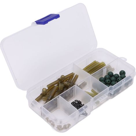 Kit de 71 pièces (7 ensembles) de manchons anti-emmêlement, coudes latéraux et émerillons résistants pour la pêche à la carpe. (1/5)