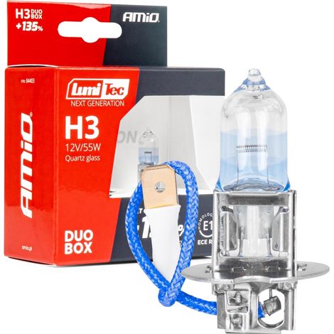 Halogenlampen H3 12V 55W LumiTec nächste Generation +135% DUO amio-04403 (1/5)