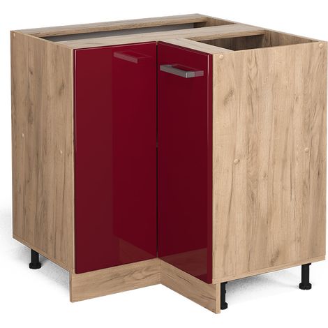 Meuble d'angle R-Line, Rouge brillant, 75.6cm PT Marbre, Vicco
