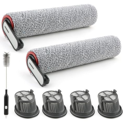 Brosses Rotatives De Rechange pour Dreame H14/ H14 Pro/ H14 Dual Accessoires avec 2 Brosse à Rouleau, 4 Filtre HEPA,1Brosse pour Réservoir d'eau (1/5)