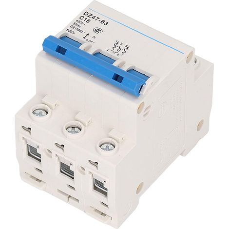 Miniature 3P Circuit Breaker, DIN Rail Mount Circuit Breaker PA66 16A AC (1/5)