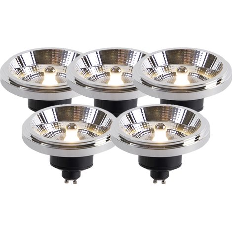 QAZQA Set de 5 bombillas LED GU10 AR111 11W 820lm 3000K