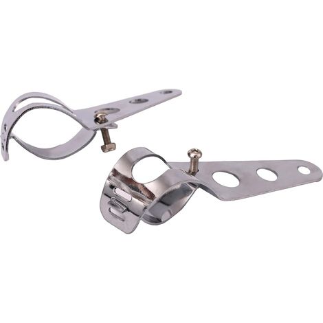 2 Supports De Phare, Acier Chromé, Universel 31mm-39mm, Pour Moto Cafe Racer (1/2)