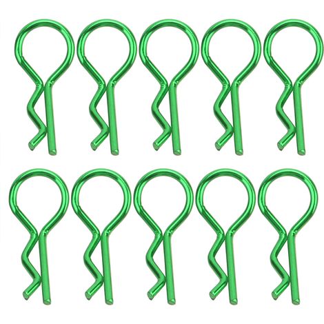 Coque en forme de R avec clips de carrosserie et goupilles de fixation pour voiture RC 1/5 1/6 1/8 1/10 (Vert) (1/5)