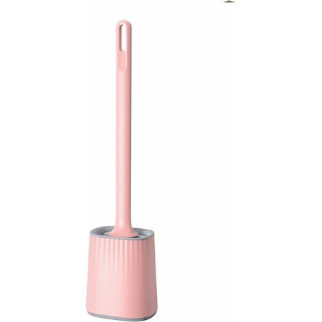 Brosse Toilette Silicone, Brosses WC et Supports Rose pour Salle de Bain Brosse de Toilettes à Séchage Rapide en TPR (1/4)