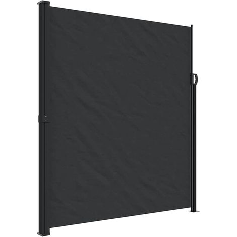Tenda da Sole Tenda parasole Laterale Retrattile Nera 220x500 cm (1/4)