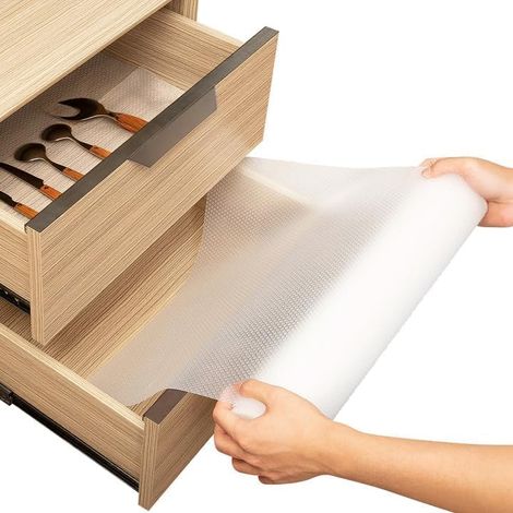 Küchenschubladeneinlage, antihaftbeschichtet, rutschfest, leicht zu reinigen, wasserdicht, transparent – 30 x 150 cm