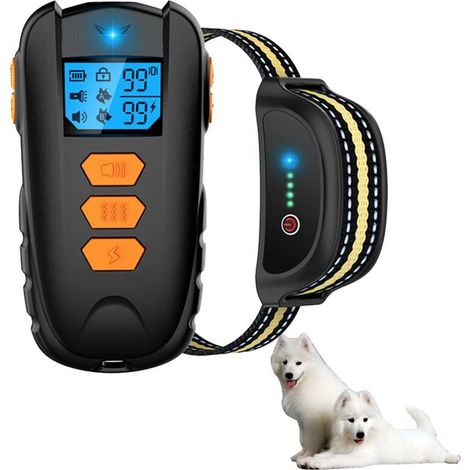1650ft Remote Control Dog Training Collar, IPX7 Waterproof Dog Training Collar with Beep, Vibration, Shock, Adjustable Vibration Level 0-99 YMYNY