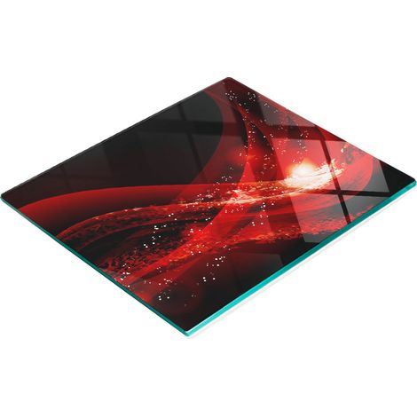 Tabla de cocina de vidrio duradera y elegante con estampado abstracto de 60x52 cm. (1/5)