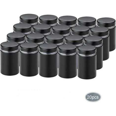 20 Pièces Entretoise de Verre,Acier Inoxydable Publicité Vis,Verre Signe Publicité Clous Vis Frameless Standoff Fixations Clamp (1/4)