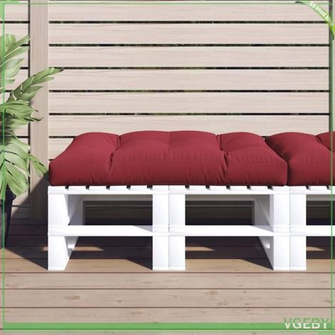 360522 Coussin de palette rouge bordeaux 120x80x12 cm tissu (1/5)