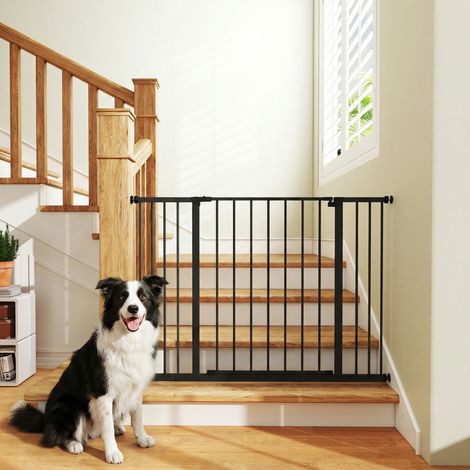 Barrière Sécurité Extensible Portes Escaliers Chiens Bébés Animaux Compagnie 76- Métal 107x76cm