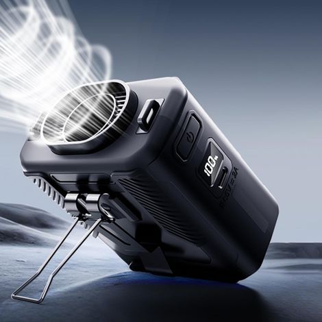 Tragbarer Hüftventilator mit Hemdclip, 6000 mAh, 13500 U/min, ideal für Reisen, 100 Geschwindigkeitsstufen, wiederaufladbar, bläst kalte Luft, maximale Laufzeit 40 Stunden (1/5)
