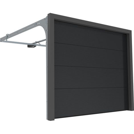 Porte Sectionnelle Motorisée StandardLine Linteau 100mm Lisse Gris Ral 7016 L3000xH2000 4M Gris