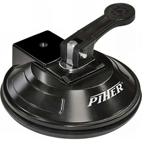 Piher – Ventouse D. 115 mm simple multiusage 1 x M6 – Charge maximale 25 Kg – Corps en aluminium – Cache en caoutchouc inclus