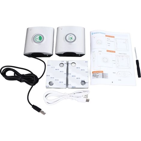 Sonnette sans fil étanche Plug and Play avec contrôle à distance, interphone bidirectionnel pour maison, 2 pièces (1/5)