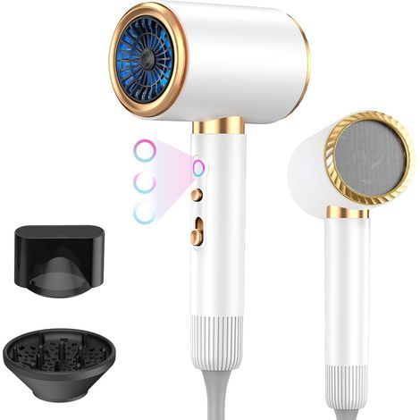 Hair Dryer, 2400W, 3 Temperature Settings, 2 Speed Settings, Ionic, Diffuser, Nozzle, Family, Living Room (1/5)