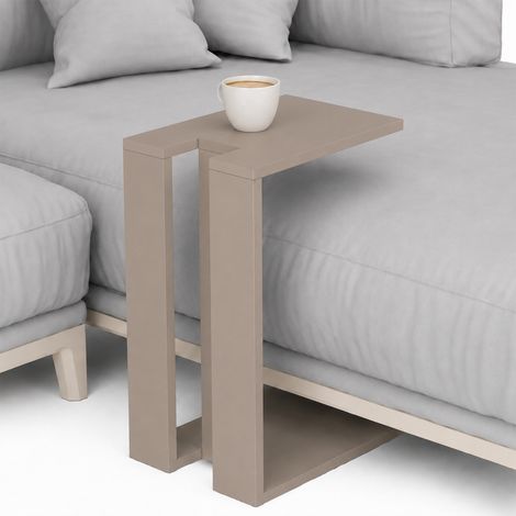 Tavolino da Caffe Porta PC Laterale Divano in Legno MDF Tortora 57x40x30cm (1/5)