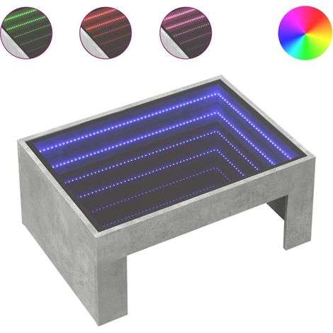Maison Exclusive - Couchtisch mit Infinity-LED Betongrau 70x50x30