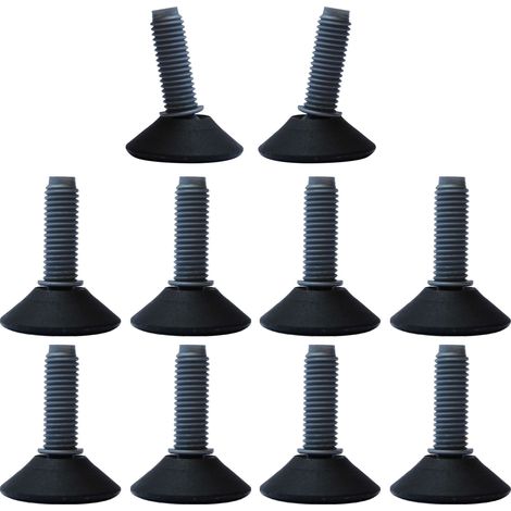 Cyclingcolors – Lot de 10 pieds niveleurs réglables M10 x 30mm – Charge max 150kg – Base Ø 40mm – Pour environnements corrosifs et sanitaires