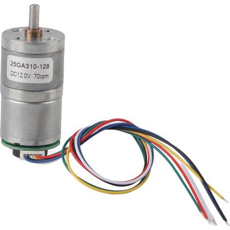 12-V-Getriebemotor 25GA-310-128 mit Encoder, 70 U/min, Metall-Gleichstrommotor (1/5)