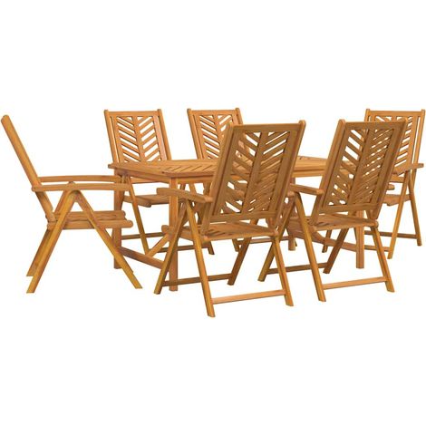 Maison Exclusive - Set da Pranzo per Giardino 7 pcs Marrone