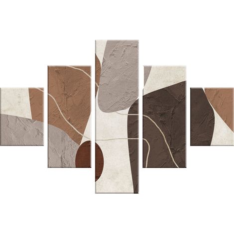 Lupia - Quadro moderno 5 pezzi su tela pvc, Grande Vogue, ABSTRACT POLYGON, 105x160 cm, Stampe ad alta risoluzione, Facili da appendere, Ideale per soggiorno, camera da letto, Made in Italy (1/4)