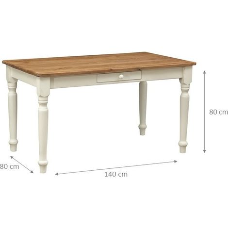 Massivholztisch Holzschreibtisch mit Schublade Esszimmer- und Küchentisch Wohnzimmertisch 140x80 cm Handarbeit Landhausstil
