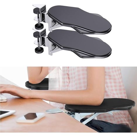 Repose-bras ergonomique en 2 parties pour bureau d'ordinateur, support de coude pliable à 90° et rotatif à 180°, extension de bureau pour bureaux à domicile et de bureau (1/5)