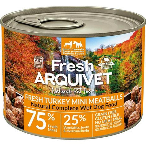 Umido Cane - Mini Polpette di tacchino 200 gr Arquivet Fresh (1/2)
