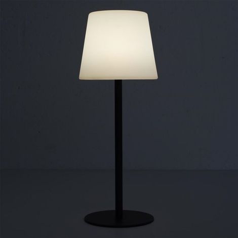 Lampe De Table LED - USB Rechargeable - IP44 Extérieur - Réglage Intensité 3 Niveaux - Noir - 15x40x15 Cm (1/5)