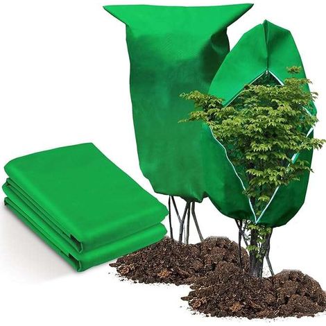 Cubiertas protectoras para plantas contra las heladas, 80x120 cm, 70 g, color verde, 2 unidades.