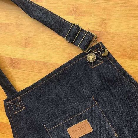 Tablier De Cuisine - 84x68 Cm - Antifouling - Denim - Bleu Marine - 1 Pièce (1/4)