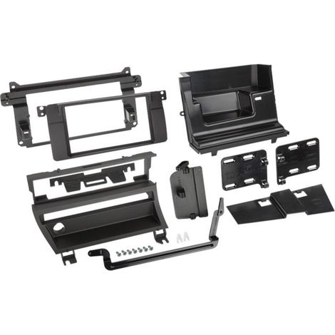 Kit Support Autoradio compatible avec BMW serie 3 E46 1 bouton Noir
