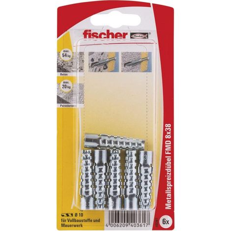 Structure Nom Fischer 6x chevilles métalliques FMD 8x38 - 40361 (1/2)