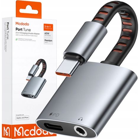 Adaptateur USB-C vers USB-C MCDODO + câble OTG mini-jack 3,5 mm (1/5)