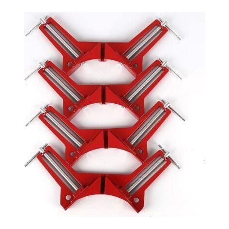 Serre-joint, Jeu de 4 Pinces à Angle Droit 90 degrés pour le travail du bois, Ajustable pince à Onglet pour Cadre Photo, Aquarium, Meubles, Outils à main (1/5)
