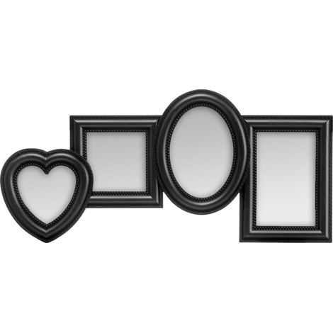 Premier Housewares Black Photo Frame / Frames For Four Photos Plastic Finish Picture Frames For Wall Contemporary Rectangular Photo Frames For Bedroom / Living Room / Hallways 2 x 49 x 23 (1/2)
