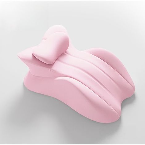 Lumbar Support Pillow, Ergonomic Cushion for Back and Reading - Washable, Breathable, Ergonomic Cover, Pink