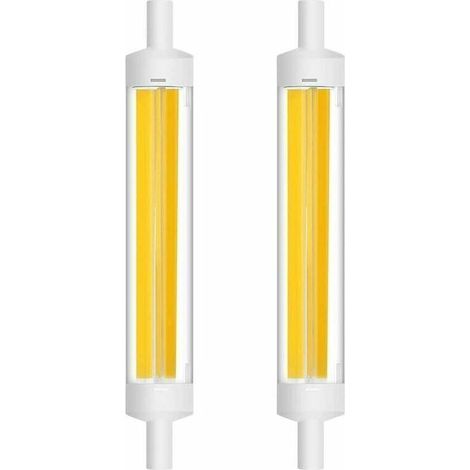 R7S 15W 118mm Ampoule LED COB Filament Linéaire 360 Degrés J118 Ampoule Projecteur 1200LM équivalent Ampoule Halogène 120W blanc froid (6000K-6500K) (Lot de 2) [Classe énergétique A++]