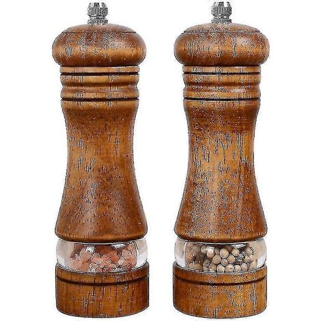 Pfeffermühle, Salz- und Pfeffermühlen-Set aus Holz, 2er-Pack, Retro