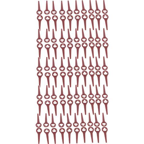 100 Stück weinrote Rasenmäher-Schneidmesser, 90 mm (1/5)