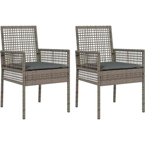 Maison Exclusive - Sedia da Giardino 2 pcs Grigio 55 x 53 x 85 cm polyrattan