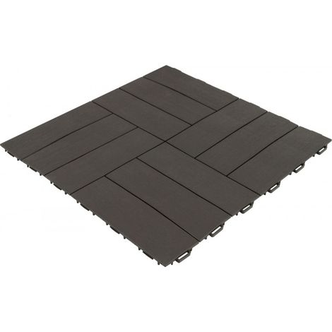 Idroweb – Dalle clipsable en plastique recyclé finition mosaïque – 56 x 56 cm – Imputrescible et traité anti-tache – Pour terrasses et allées (1/8)